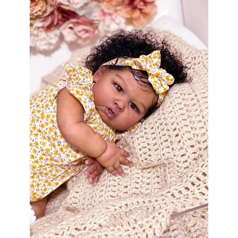 Pinky 26" Lifelike Black Reborn Baby Doll – Realistic Newborn With Hair & Accessories