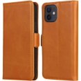 thumbnail image 1 of AmPm iPhone Xs Max Leather Case, Luxury Genuine Leather Wallet with Viewing Stand and Card Slots, Flip Cover Gift Boxed and Handmade for Apple iPhone Xs Max (DarkOrange), 1 of 8