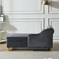 thumbnail image 3 of DEALTOPS Futon Sofa Chair with Storage Lounge Couch Modern Upholstered Sofa Recliner Lounge Chair for Living Room- Gray, 3 of 8