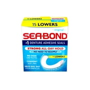 4 Pack - Sea-Bond Secure Denture Adhesive Seals, Original Lowers, Zinc-Free, All-Day-Hold, Mess-Free, 15 Count