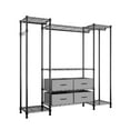 thumbnail image 5 of IVV Heavy Duty Wire Garment Rack with 2 Hanger Rods, 4 Fabric Drawers, and Storage Shelf, Freestanding Closet Wardrobe, Black, 54.7"L x 13.8"W x 76.7"H, 5 of 9