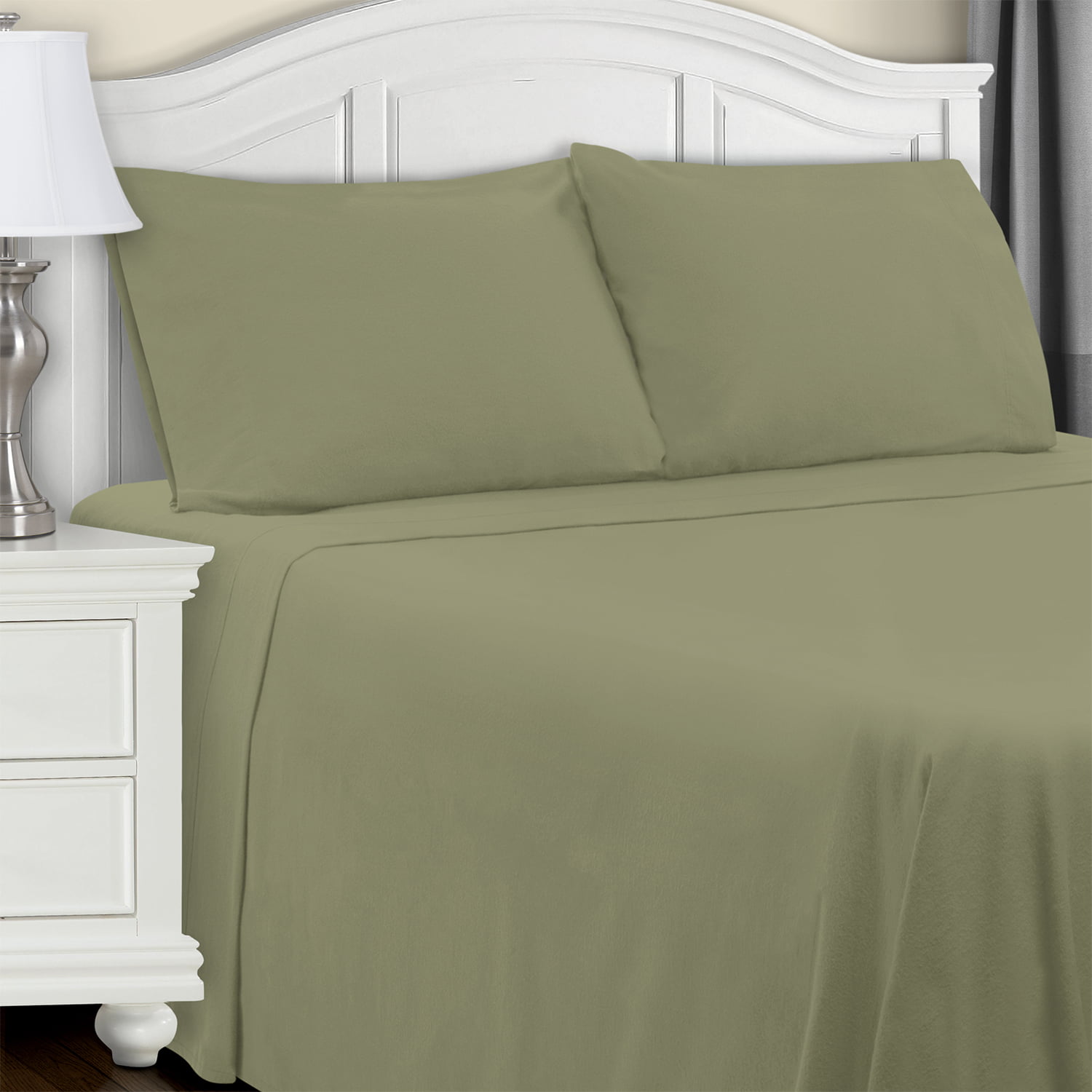 Extra Soft Fitted Sheet, Sage Solid, King