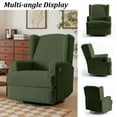 thumbnail image 2 of Recliner Chair Set of 2 Swivel Glider Rocker Nursery Chair for Adults, High Back Upholstered Rocking Armchair for Living Room, Manual Reclining Sofa Lounge Chair with Deep Seat in Teddy - Green, 2 of 6