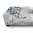thumbnail image 2 of Butterflies Soft Flannel Fleece Throw Blanket, Group of Flying Butterflies Natural Botanic Parks Springtime, Cozy Plush for Indoor and Outdoor Use, 60" x 80", Blue Sky Blue Black, by Ambesonne, 2 of 5