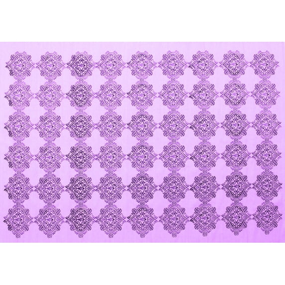 Ahgly Company Indoor Rectangle Abstract Purple Contemporary Area Rugs, 2' x 3'