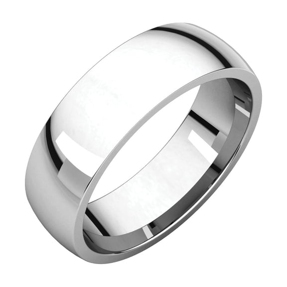 Jewels By Lux Platinum 6mm Light Comfort Fit Bridal Wedding Ring Band Size 7.5
