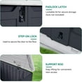 thumbnail image 6 of DWVO Outdoor Horizontal Storage Sheds, Weather Resistant Resin Tool Shed, Multi-Opening Door for Easy Storage of Bike, Trash Cans, Garden Tools, Lawn Mowers, 27 cu ft, Waterproof, Lockable (Black), 6 of 9