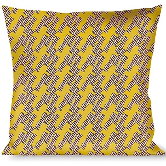 Buckle-Down Throw Pillow - Bacon Cartoon Yellow
