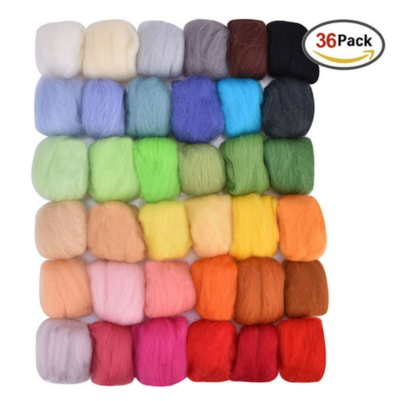 1 Set 36 Colors Wool Felt   Needles Tools Needle Felting Rug Starter Tool Kit