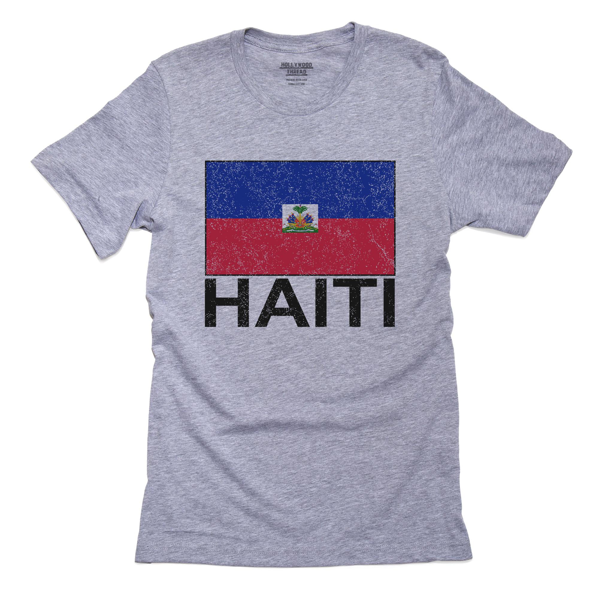 Hollywood Thread - Haiti Flag - Special Vintage Edition Men's Grey T ...