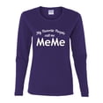 thumbnail image 2 of Wild Bobby My Favorite People Call Me MeMe Mother's Day Women Graphic Long Sleeve Tee, Purple, Medium, 2 of 5