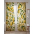 thumbnail image 5 of Sheer Curtains 96 Inches Long 2 Panels Set for Living Room, Lemon Semi Sheer Curtains for Windows, Farmhouse Vintage Summer Retro Fruits Yellow Brown Voile Window Treatments Rod Pocket Curtain, 5 of 7