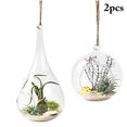 thumbnail image 1 of 2PCS Glass Planter Decorative Hanging Glass Vase Glass Flower Vase for Home, 1 of 9