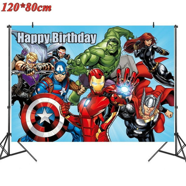 Decoraciones de fiesta de cumpleaños de Los Vengadores, globos de superhéroes de dibujos animados, vajilla de papel, fondos para Baby Shower, suministros de fiesta para niños
