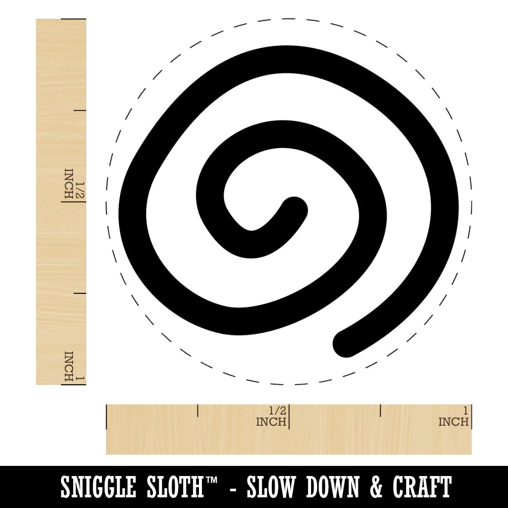 Spiral Doodle Self-Inking Rubber Stamp Ink Stamper - Blue Ink - Medium 1 Inch