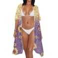 thumbnail image 3 of DISNIMO Sunflower Print Beach Cover Ups for Women Kimono Swimsuit Cover up Open Front Cardigan Bikini Coverups Summer Beach Cover Ups Casual Resort Wear, 3 of 6