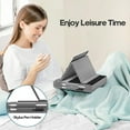 thumbnail image 5 of KDD Tablet Pillow Stand, iPad Tablet Stand Foldable Adjustable Holder with Stylus Mount for Desk Bed Couch and Lap, Grey, 5 of 9