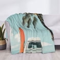 thumbnail image 3 of Goofa Vintage Surf Van Beach Pattern Fleece Throw Blanket for Couch, Soft Checkered Flannel Blanket for Sofa, Warm Cozy Decorative Blanket Fall Decor Gift-40"x30", 3 of 6