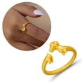 thumbnail image 2 of lixuesong Unique Dachshund Inspired Rings Adjustable Size Open Rings Jewelry Personality Finger Decoration Retro Fingers Ornament, 2 of 3