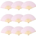 thumbnail image 5 of Hand Fan SL Crafts - Tela de seda imitada (bambú, 24 unidades), color rosa, 5 of 5