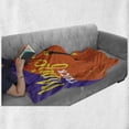 thumbnail image 5 of Magician Soft Flannel Fleece Throw Blanket, Magic Trick Typography Little Bunny and Hat, Cozy Plush for Indoor and Outdoor Use, 50" x 70", Burnt Sienna Violet, by Ambesonne, 5 of 5