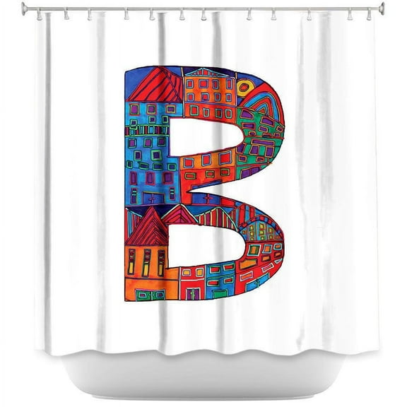 Shower Curtains 70" x 73" from DiaNoche Designs by Dora Ficher - Alphabet Letter B