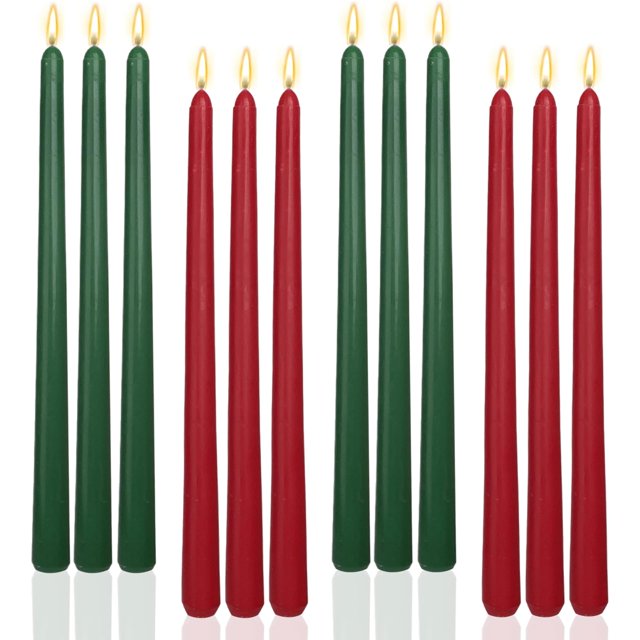 Candles LPUSA, cónico navideño, 30 cm, sin perfume, sin humo, 12 unidades