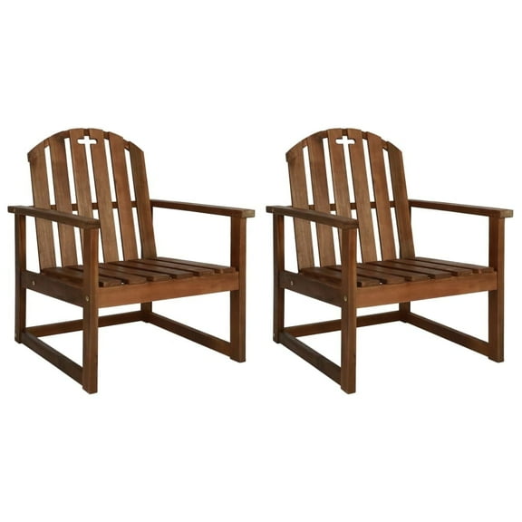 vidaXL Patio Chairs Outdoor Patio Dining Chair with Armrest Solid Wood Acacia