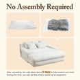 thumbnail image 5 of AENKYO Queen Size Sleeper Sofa Bed, Deep Seat Chaise Lounge w/5 Pillows,Space-Saving Multi-Functional Chenille Couch for Apartment Living - White, 5 of 8