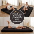 thumbnail image 6 of Zelladorra Japanese Floor Mattress, Futon Mattress with Portable Storage Bag, Roll Up Mattress Thick Tatami Mattress Suitable for Camping, Guest Room, Black, Full）, 6 of 8