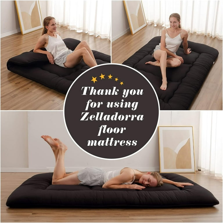 Thick Futon Floor Mattress, Memory Foam Padded Japanese Floor Mattress