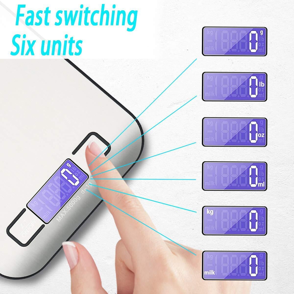 Bascula Digital de Cocina Pesa de Alimentos Para Gramos/Onzas  Multifunctional 