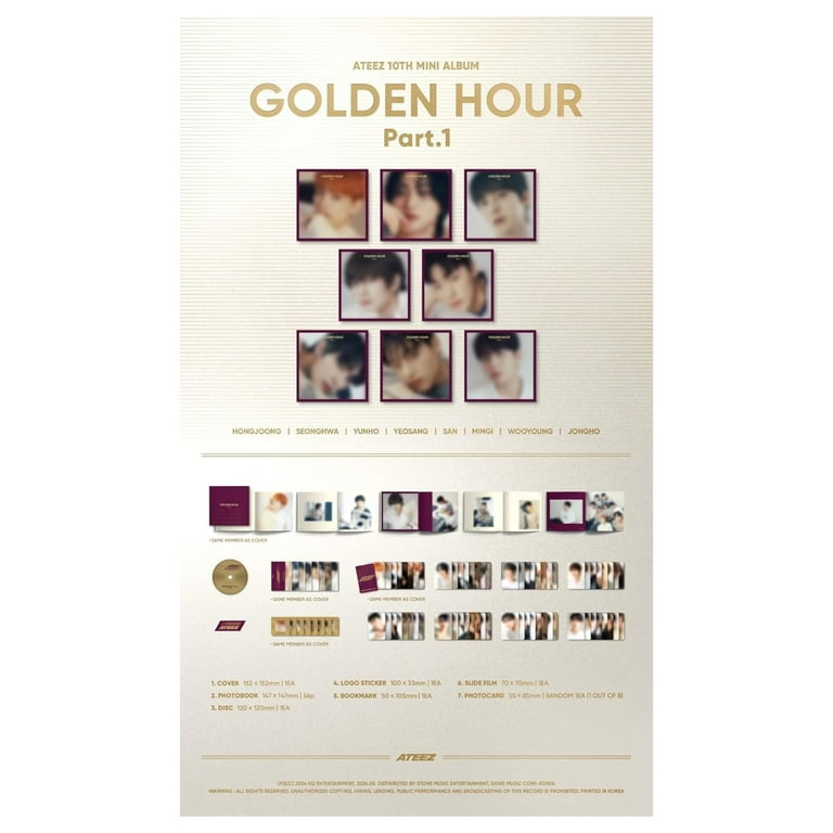ATEEZ GOLDEN HOUR : Part.1 10th Mini Album with Tracking Sealed