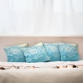 thumbnail image 7 of Ambesonne Blue Throw Pillow Cover 4 Pack, Clear Sky Flowers, 16", Sky Blue Cream and White, 7 of 7