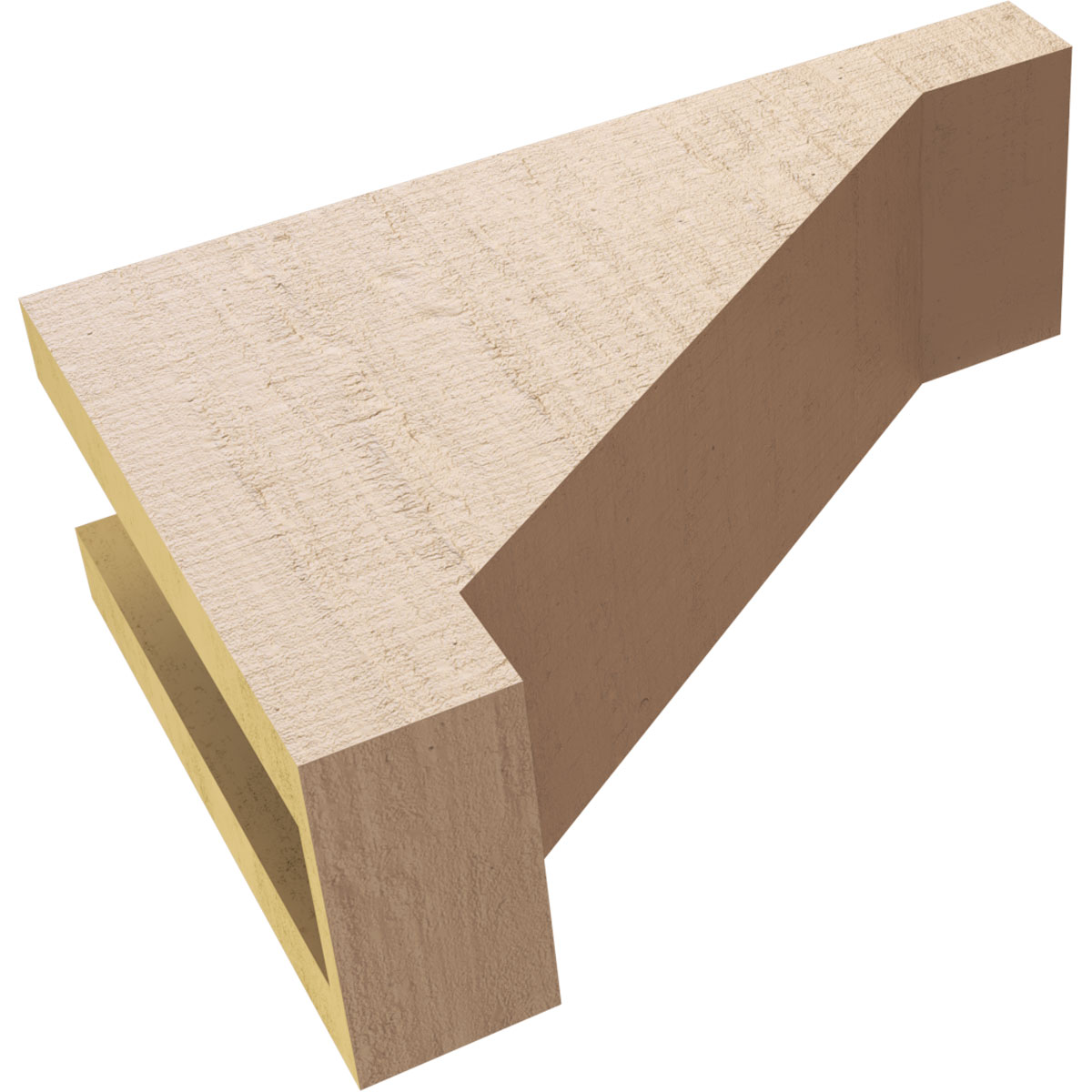 4"W x 12"D x 8"H Classic Burlington Rough Cedar Woodgrain TimberThane Corbel, Primed Tan