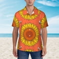 thumbnail image 4 of Sunflowers And Bees Hawaiian Shirts For Men, Summer Short-Sleeve Relaxed-Fit Button-Down Shirts X-Large, 4 of 9