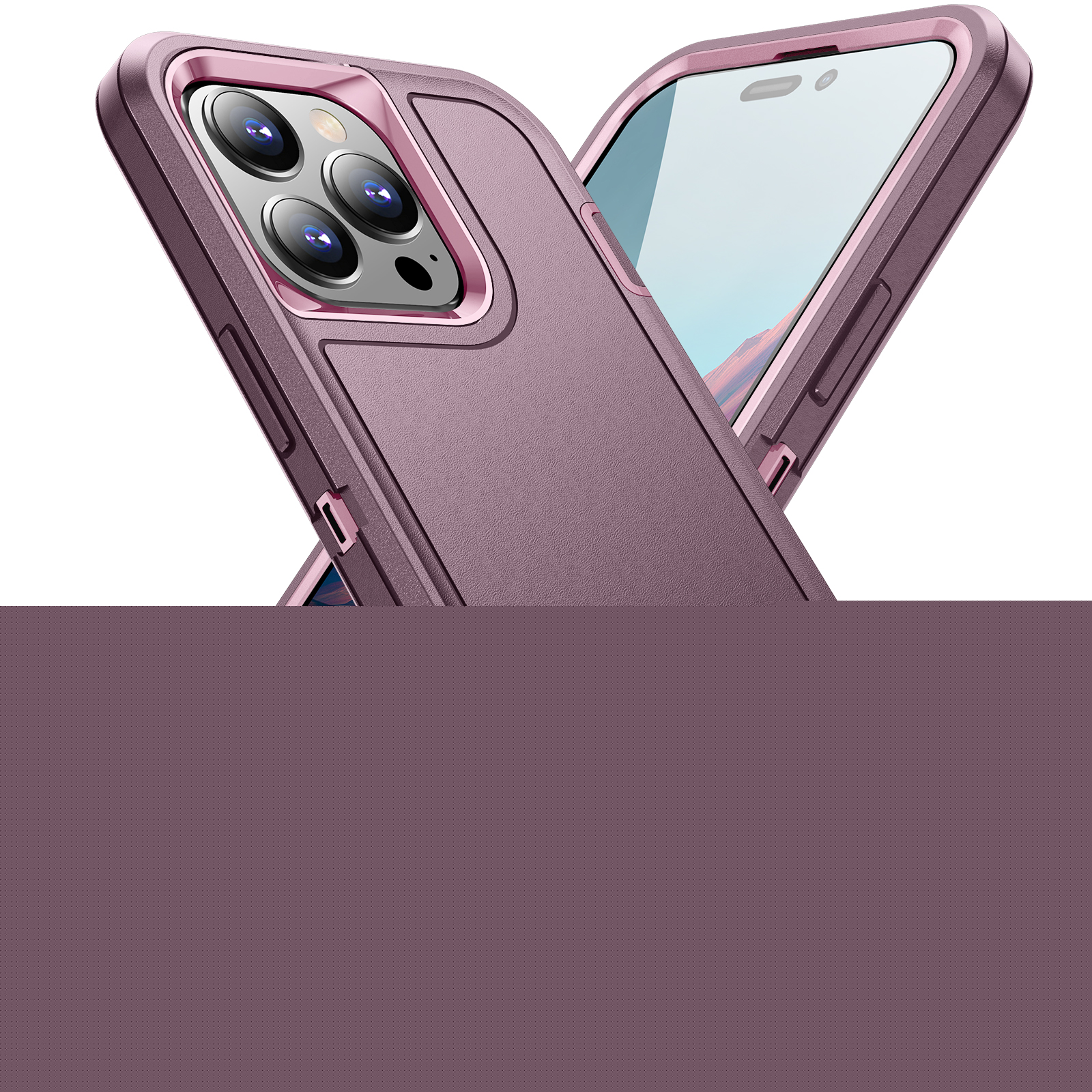thumbnail image 2 of Dteck Case for iPhone 16,Shockproof 3-Layer Protection Rubber+ PC Case Military Grade Protective Cover for iPhone 16,Purple, 2 of 7