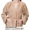 thumbnail image 5 of GOLD TEXTILES Premium Terry Cloth Robes for Women Lightweight Long Bathrobe, Adjustable Towel Robe Belt with Collar Small Long Nougat Pack of 2, 5 of 6