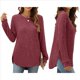 thumbnail image 2 of Suéteres de Moda para Mujer, Tops de Larga, Ropa de Otoño, Camisetas y Blusas de Moda. Vino Tinto S, 2 of 6