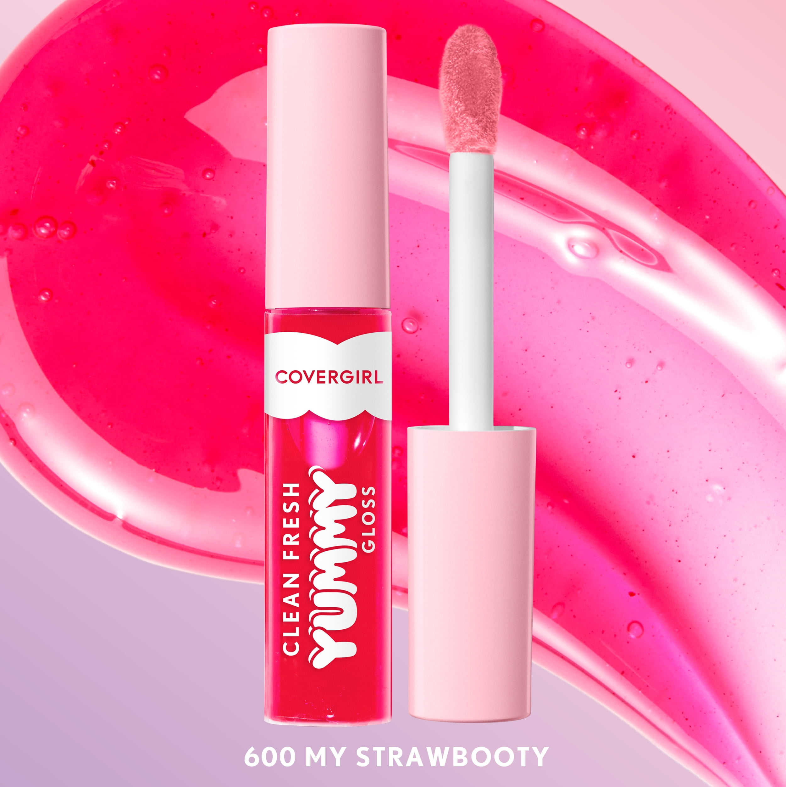 (2 pack) COVERGIRL Clean Fresh Yummy Lip Gloss, 600 My Strawbooty, 0.33 fl oz