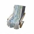 thumbnail image 4 of Flowers Soft Flannel Fleece Throw Blanket, Rainbow Colored Ombre Sketch Design with Florals Blossom Ivy Leaves, Cozy Plush for Indoor and Outdoor Use, 70" x 90", Turquoise White, by Ambesonne, 4 of 6