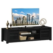Costway TV Stand Entertainment Center for TV's up to 65'' with Sliding Mesh Doors Walnut