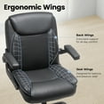 thumbnail image 6 of CELTOSS Leather Office Chair, Ergonomic Executive Chair with Padded Flip-Up Armrests, Mid-Back PU Computer Desk Chair, Jet Black, 6 of 13