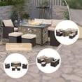 thumbnail image 3 of Vicluke 7 Piece Rattan Patio Furniture Set with Propane Fire Pit Table, Wind Guard for Outdoor, Beige, 3 of 8