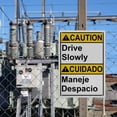 thumbnail image 7 of Weatherproof Vertical ANSI Forklift Sign (Drive Slowly - Maneje Despacio) 8 in" x 12 in" UV Resistant Indoor Outdoor Workplace Insdustrial Caution Warning Sign, 7 of 7