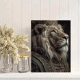 thumbnail image 2 of Crowned King Lion Canvas Print, Majestic Animal Ready To Hang Luxury Home Bedroom Living Room Wall Decor Art, 2 of 8