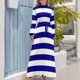thumbnail image 4 of Vestido largo de rayas horizontales azules y blancas, vestido de fiesta, vestido de fiesta de estilo coreano, vestidos de mujer para verano 2024, 4 of 5