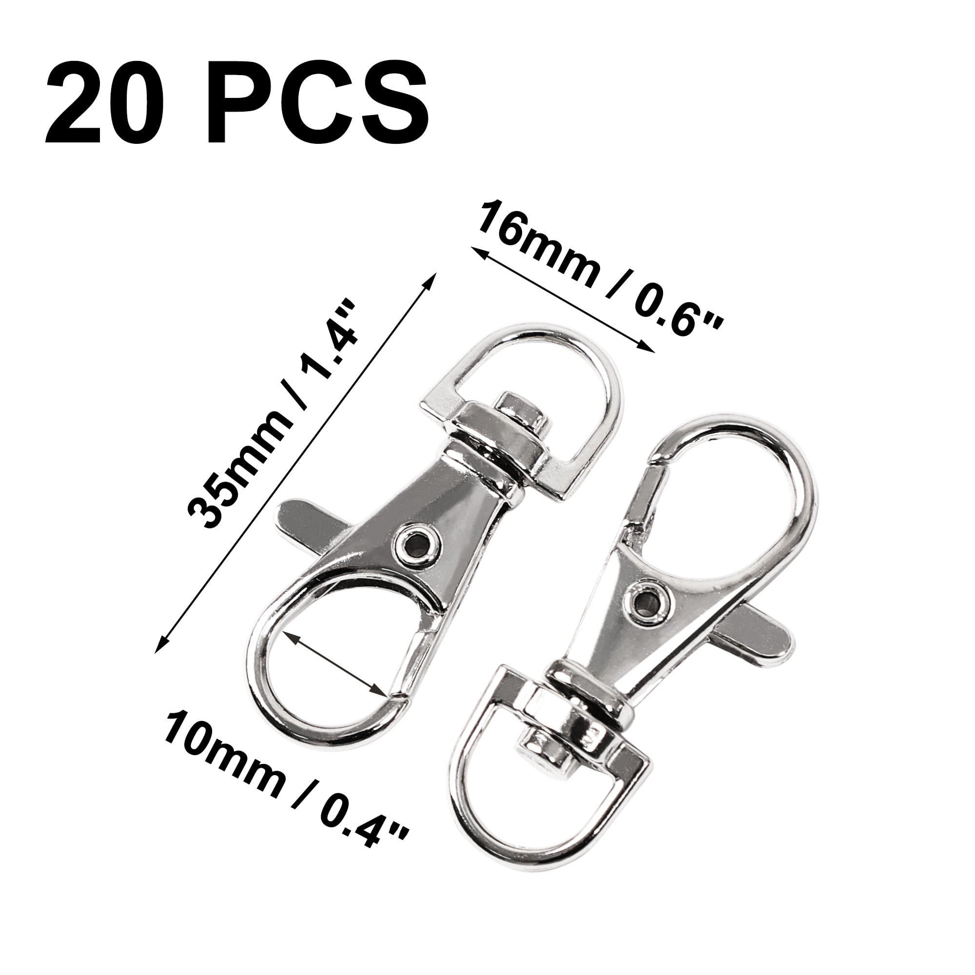 Unique Bargains 20 Pcs Metal Lobster Swivel Claw Clasps Hook Trigger Clip Buckle Keychains
