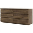 thumbnail image 3 of Pemberly Row Engineered Wood 6 Drawer Double Dresser in Walnut, 3 of 12