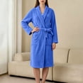 thumbnail image 7 of FchengtaiS Women Fleece Robe Short Cozy Plush Robes for Womens Soft Shawl Collar Warm Spa Bathrobe Loungewear with Pockets, 7 of 7